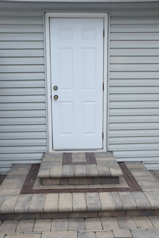 Paver patio, steps and entryway